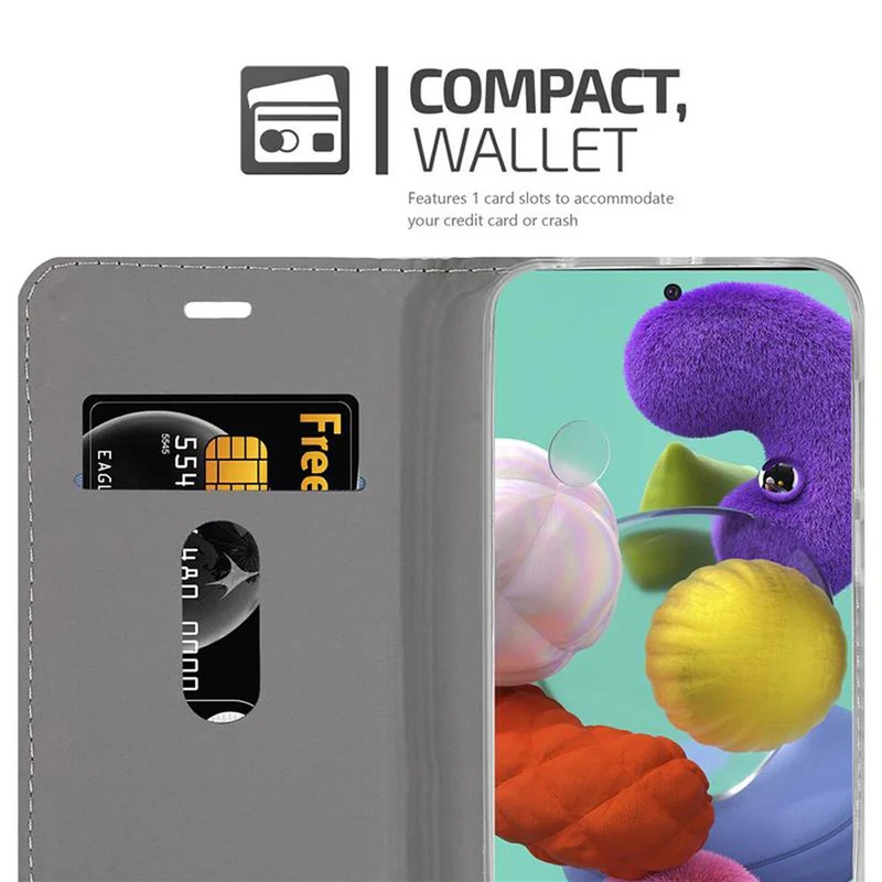 Cadorabo Hülle kompatibel mit Samsung Galaxy A51 5G Schutzhülle mit Magnetverschluss, Standfunktion und Kartenfach