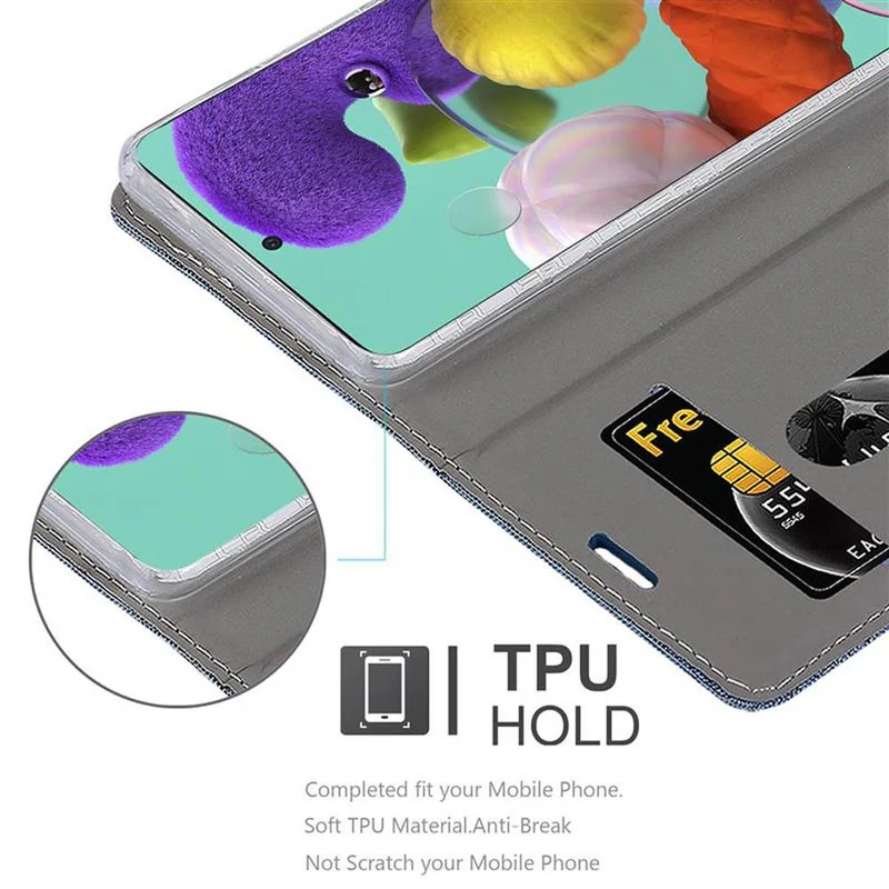 Cadorabo Hülle kompatibel mit Samsung Galaxy A51 5G Schutzhülle mit Magnetverschluss, Standfunktion und Kartenfach