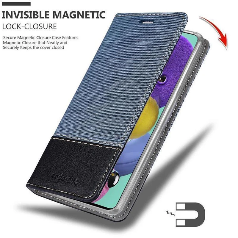Cadorabo Hülle kompatibel mit Samsung Galaxy A51 5G Schutzhülle mit Magnetverschluss, Standfunktion und Kartenfach