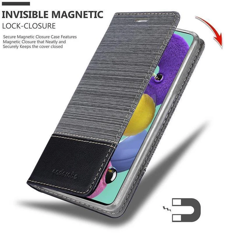 Cadorabo Hülle kompatibel mit Samsung Galaxy A51 5G Schutzhülle mit Magnetverschluss, Standfunktion und Kartenfach