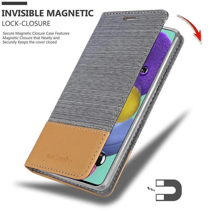 Cadorabo Hülle kompatibel mit Samsung Galaxy A51 5G Schutzhülle mit Magnetverschluss, Standfunktion und Kartenfach