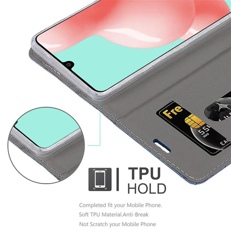 Cadorabo Hülle kompatibel mit Samsung Galaxy A41 Schutzhülle mit Magnetverschluss, Standfunktion und Kartenfach