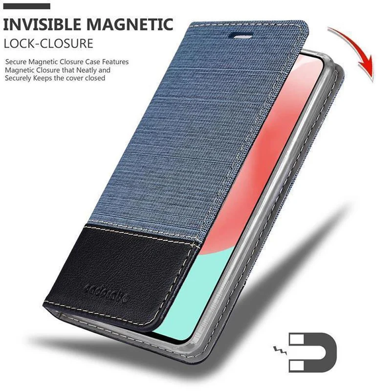 Cadorabo Hülle kompatibel mit Samsung Galaxy A41 Schutzhülle mit Magnetverschluss, Standfunktion und Kartenfach