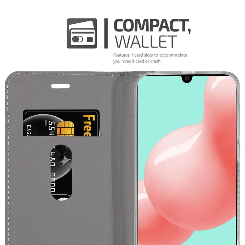 Cadorabo Hülle kompatibel mit Samsung Galaxy A41 Schutzhülle mit Magnetverschluss, Standfunktion und Kartenfach