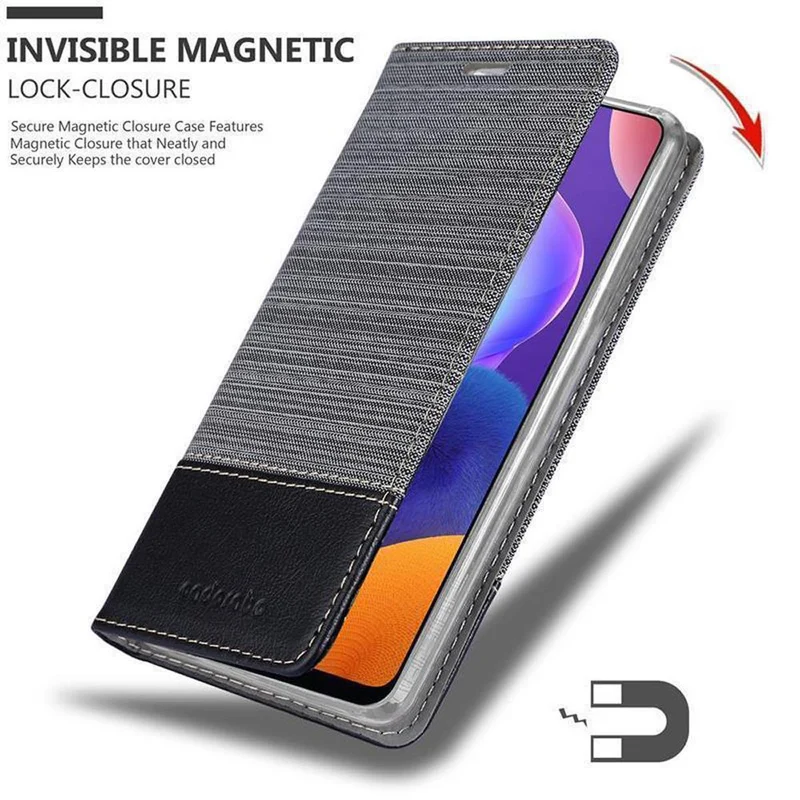 Cadorabo Hülle kompatibel mit Samsung Galaxy A31 Schutzhülle mit Magnetverschluss, Standfunktion und Kartenfach