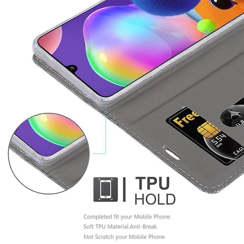 Cadorabo Hülle kompatibel mit Samsung Galaxy A31 Schutzhülle mit Magnetverschluss, Standfunktion und Kartenfach