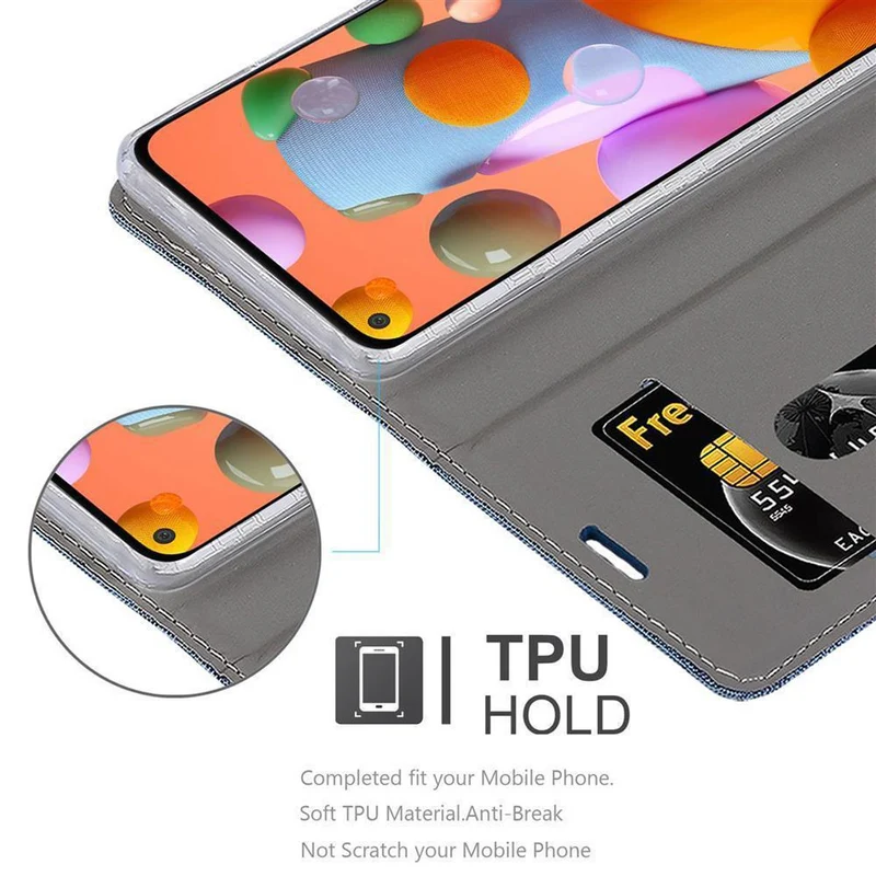 Cadorabo Hülle kompatibel mit Samsung Galaxy A11 / M11 Schutzhülle mit Magnetverschluss, Standfunktion und Kartenfach