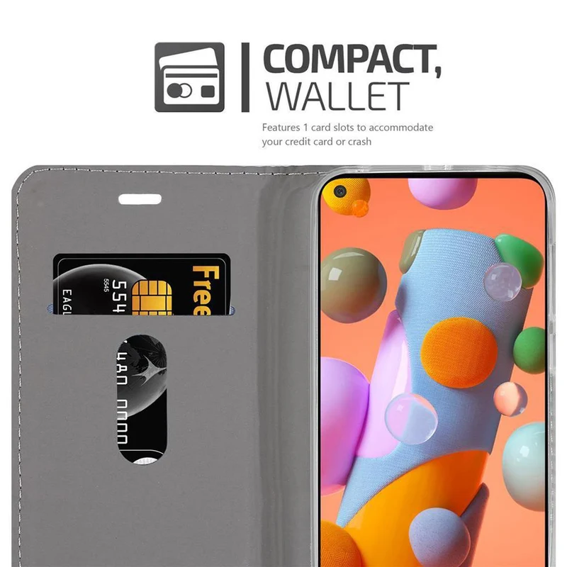 Cadorabo Hülle kompatibel mit Samsung Galaxy A11 / M11 Schutzhülle mit Magnetverschluss, Standfunktion und Kartenfach
