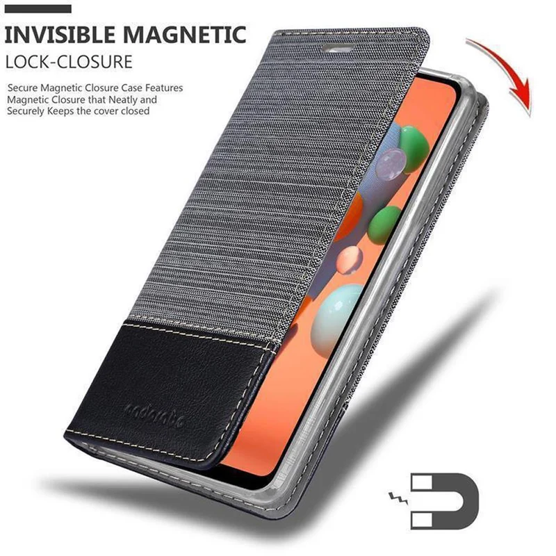 Cadorabo Hülle kompatibel mit Samsung Galaxy A11 / M11 Schutzhülle mit Magnetverschluss, Standfunktion und Kartenfach