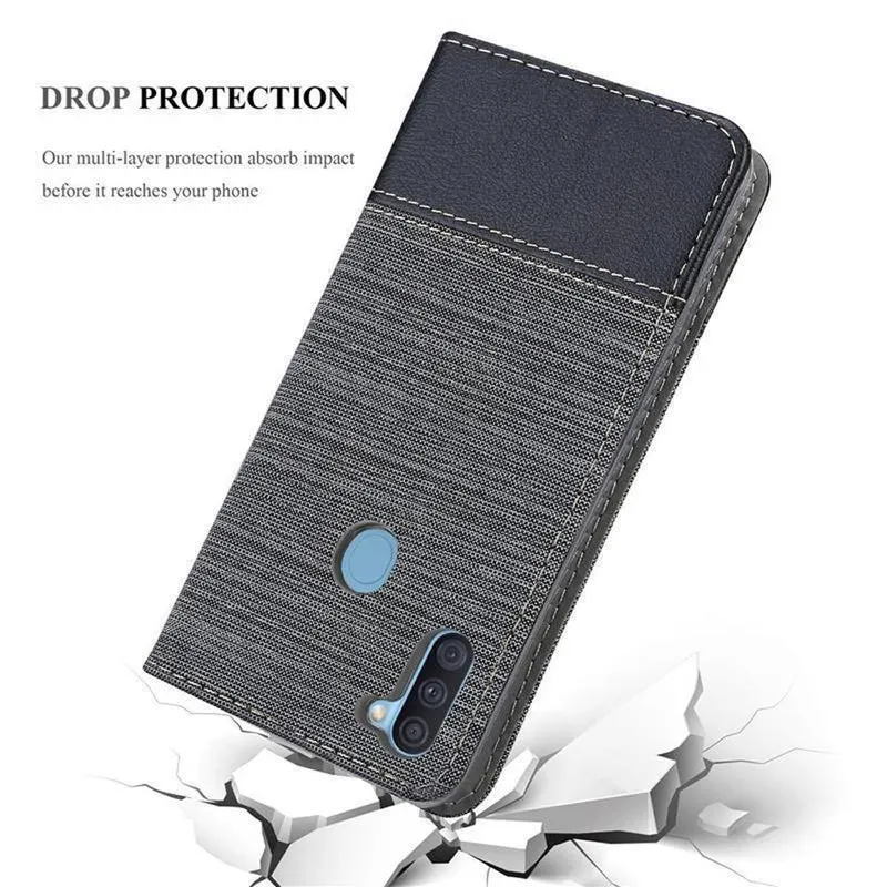 Cadorabo Hülle kompatibel mit Samsung Galaxy A11 / M11 Schutzhülle mit Magnetverschluss, Standfunktion und Kartenfach