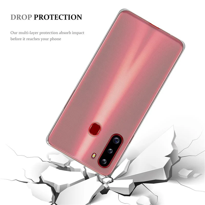 Cadorabo Hülle kompatibel mit Samsung Galaxy A21 Schutzhülle aus flexiblem TPU Silikon