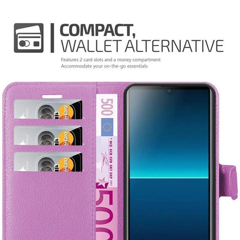 Cadorabo Hülle kompatibel mit Sony Xperia L4 Schutzhülle mit Magnetverschluss, Standfunktion und Kartenfach