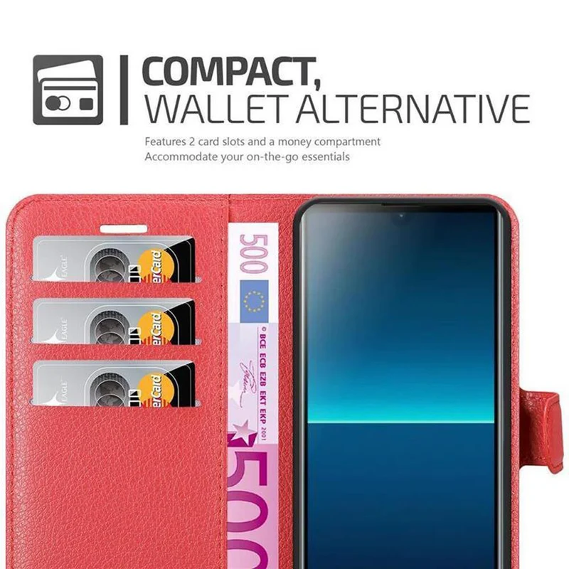 Cadorabo Hülle kompatibel mit Sony Xperia L4 Schutzhülle mit Magnetverschluss, Standfunktion und Kartenfach