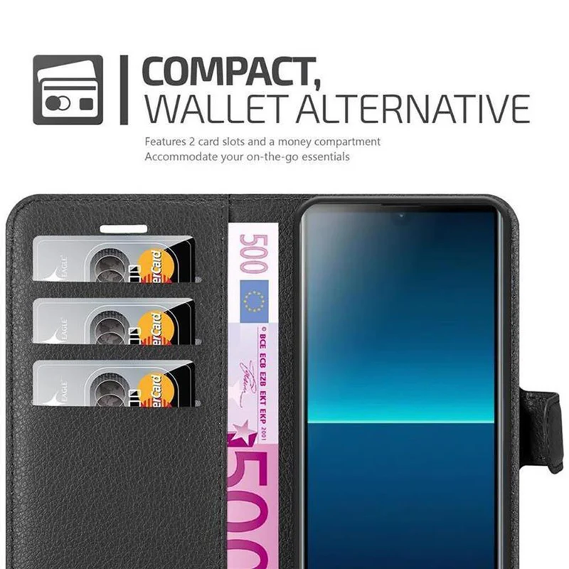 Cadorabo Hülle kompatibel mit Sony Xperia L4 Schutzhülle mit Magnetverschluss, Standfunktion und Kartenfach
