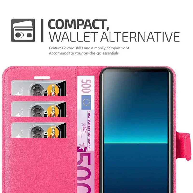 Cadorabo Hülle kompatibel mit Sony Xperia L4 Schutzhülle mit Magnetverschluss, Standfunktion und Kartenfach