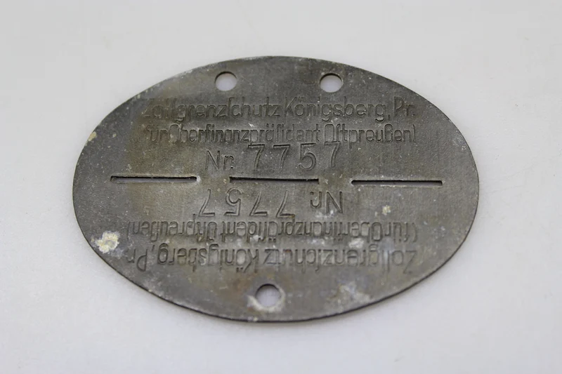 Typenschild Zollgrenzlchutz Konisberg Preussen