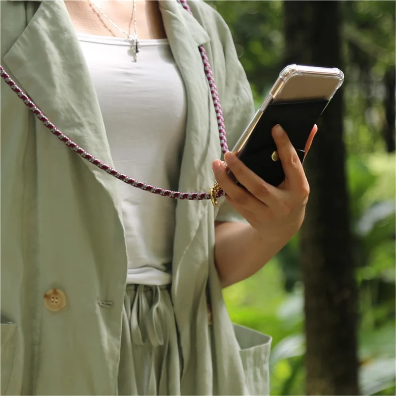 Cadorabo Handy Kette kompatibel mit Oppo A52 Silikon Schutzhülle mit Gold Ringen, Kordel Band und abnehmbarem Etui