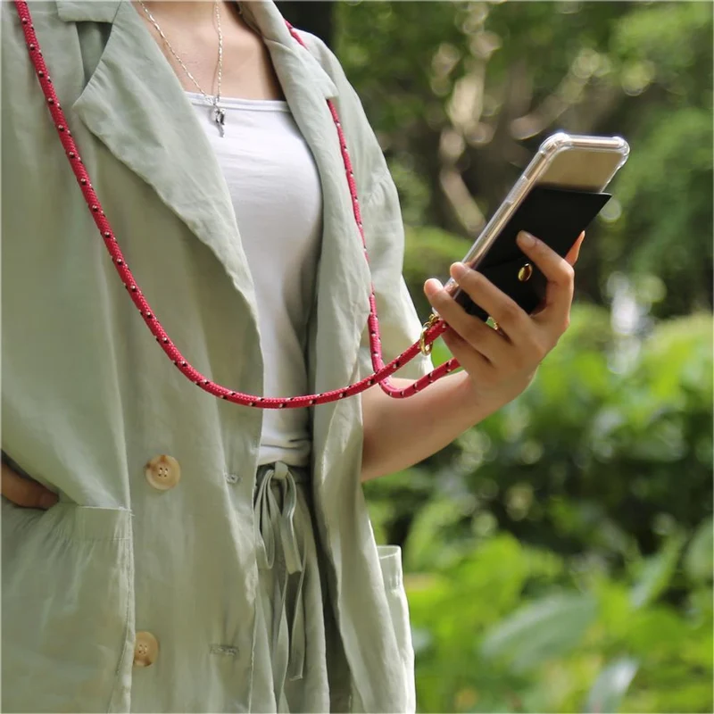 Cadorabo Handy Kette kompatibel mit Oppo A52 Silikon Schutzhülle mit Gold Ringen, Kordel Band und abnehmbarem Etui