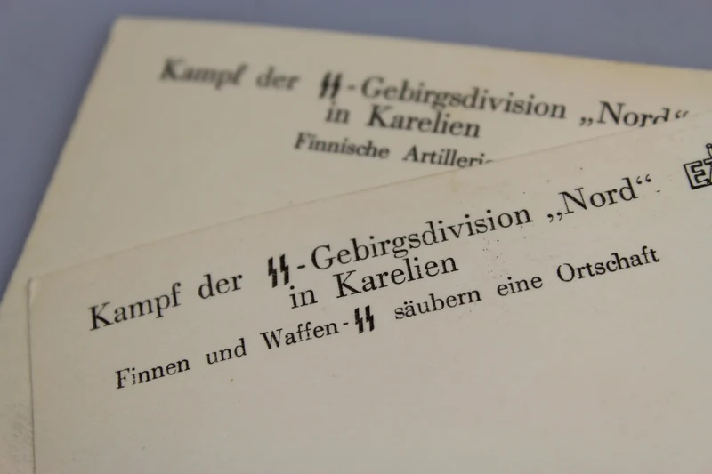 Nr. 7 Postkarten aus der Serie "Kampf der SS-Gebirgsdivision "NORD" in Karelien -"