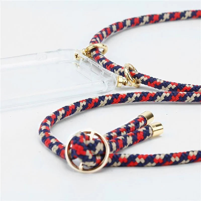 Cadorabo Handy Kette kompatibel mit Oppo A72 Silikon Schutzhülle mit Gold Ringen, Kordel Band und abnehmbarem Etui