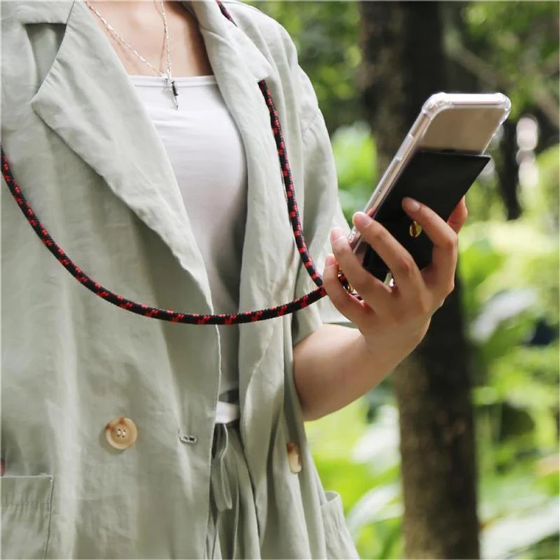 Cadorabo Handy Kette kompatibel mit Oppo A72 Silikon Schutzhülle mit Gold Ringen, Kordel Band und abnehmbarem Etui