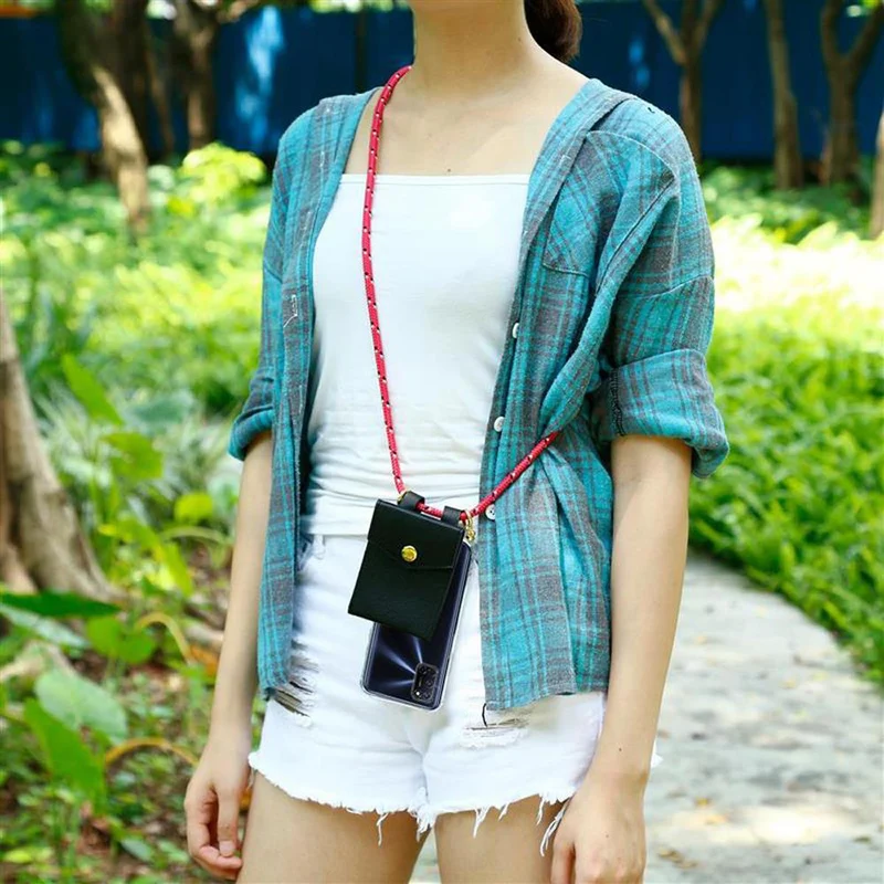 Cadorabo Handy Kette kompatibel mit Oppo A72 Silikon Schutzhülle mit Gold Ringen, Kordel Band und abnehmbarem Etui