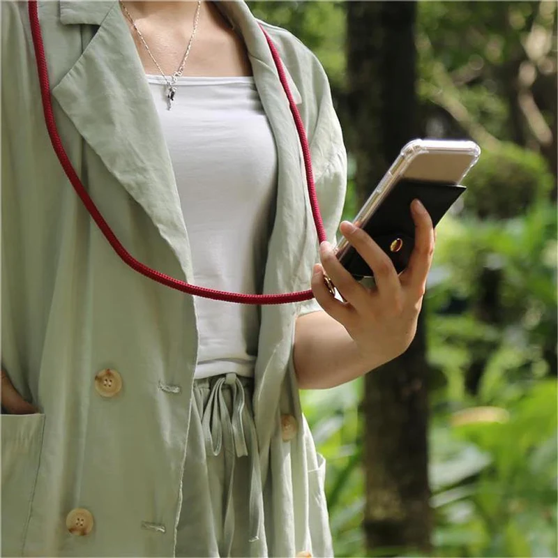 Cadorabo Handy Kette kompatibel mit Oppo A72 Silikon Schutzhülle mit Gold Ringen, Kordel Band und abnehmbarem Etui