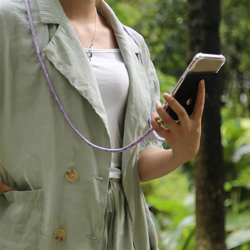 Cadorabo Handy Kette kompatibel mit OnePlus 8 Silikon Schutzhülle mit Gold Ringen, Kordel Band und abnehmbarem Etui