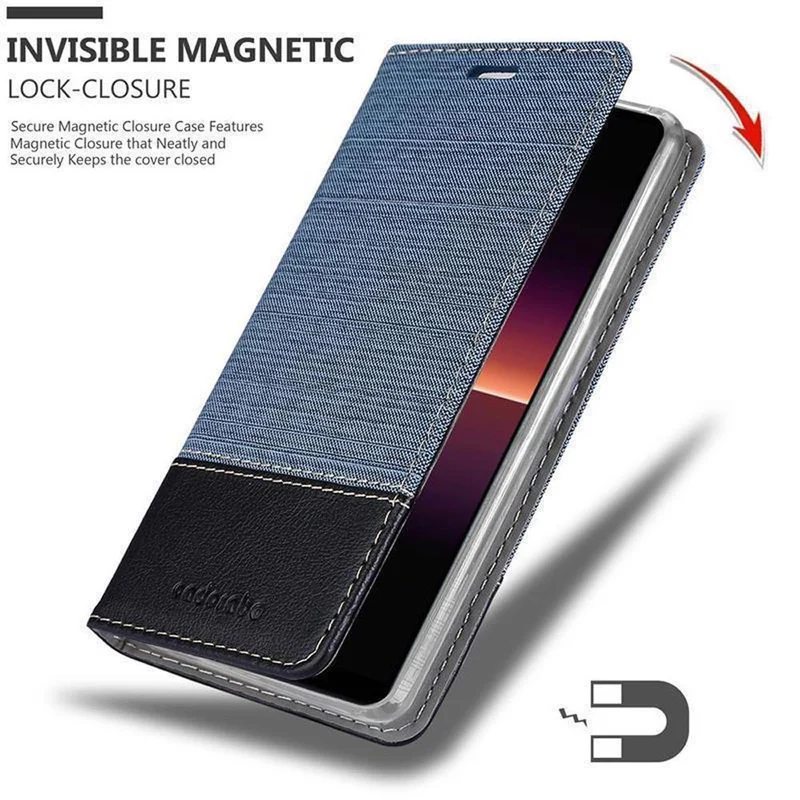 Cadorabo Hülle kompatibel mit Sony Xperia L4 Schutzhülle mit Magnetverschluss, Standfunktion und Kartenfach