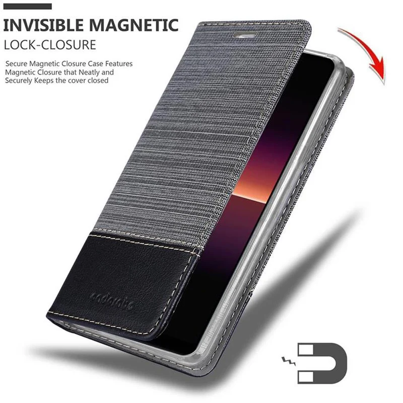Cadorabo Hülle kompatibel mit Sony Xperia L4 Schutzhülle mit Magnetverschluss, Standfunktion und Kartenfach