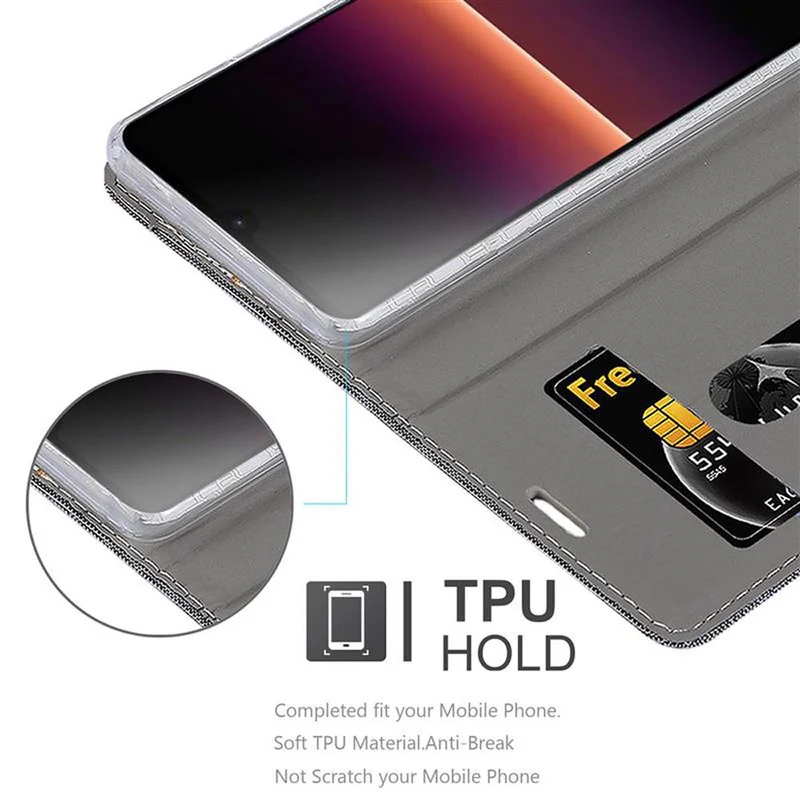 Cadorabo Hülle kompatibel mit Sony Xperia L4 Schutzhülle mit Magnetverschluss, Standfunktion und Kartenfach
