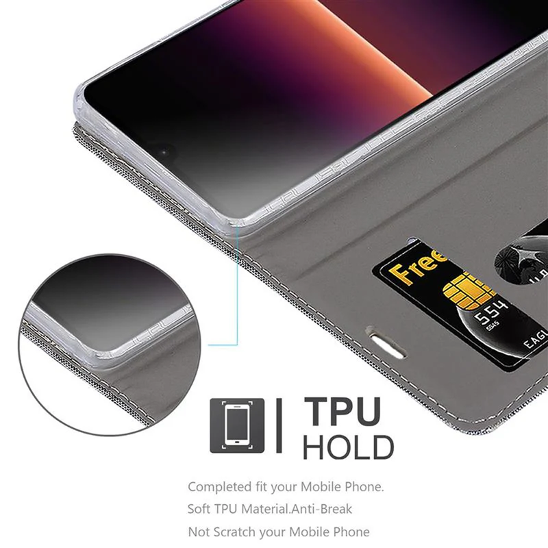 Cadorabo Hülle kompatibel mit Sony Xperia L4 Schutzhülle mit Magnetverschluss, Standfunktion und Kartenfach