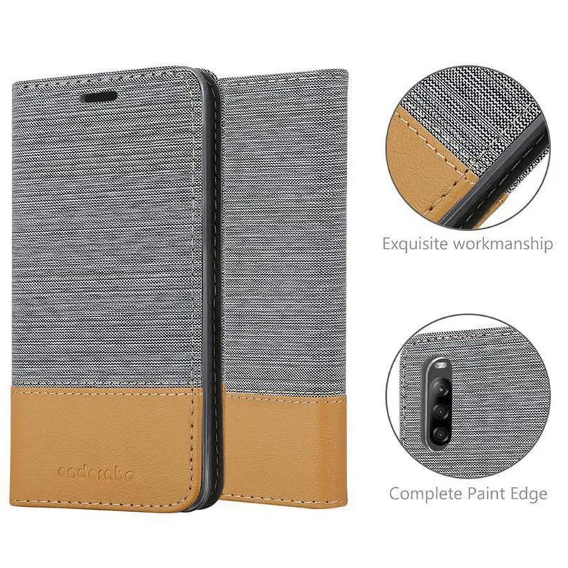 Cadorabo Hülle kompatibel mit Sony Xperia L4 Schutzhülle mit Magnetverschluss, Standfunktion und Kartenfach