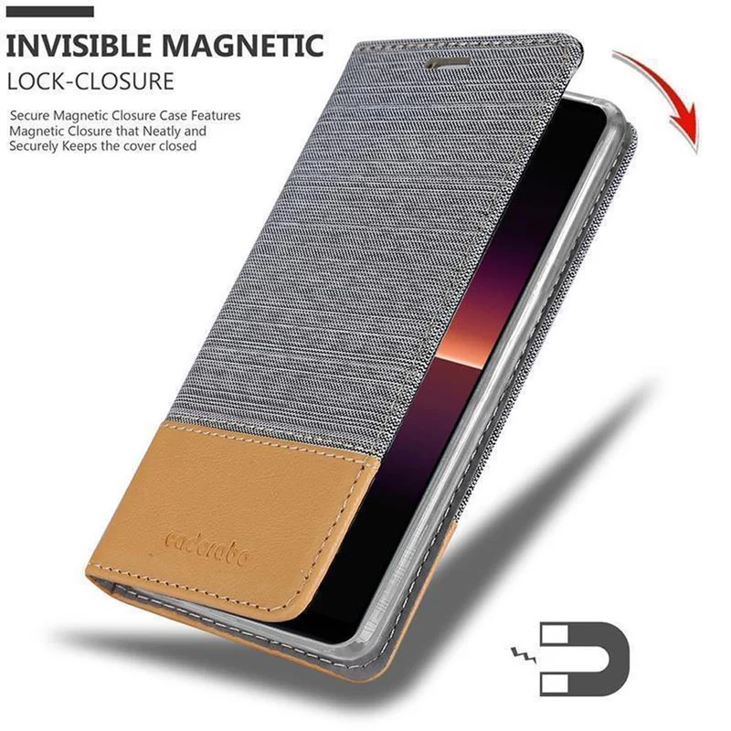 Cadorabo Hülle kompatibel mit Sony Xperia L4 Schutzhülle mit Magnetverschluss, Standfunktion und Kartenfach