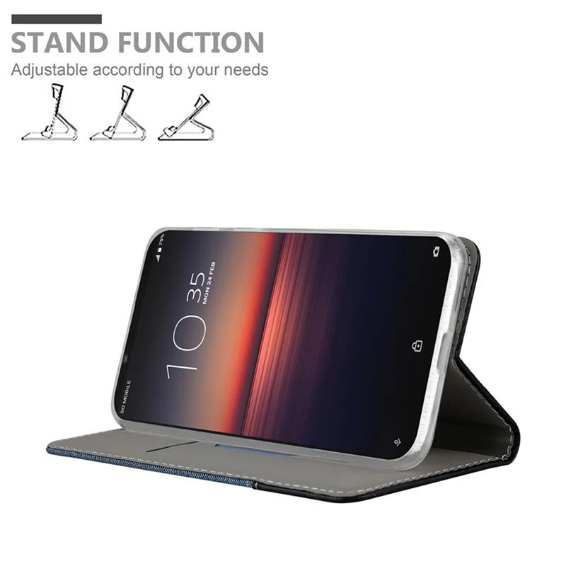 Cadorabo Hülle kompatibel mit Sony Xperia 1 II Schutzhülle mit Magnetverschluss, Standfunktion und Kartenfach