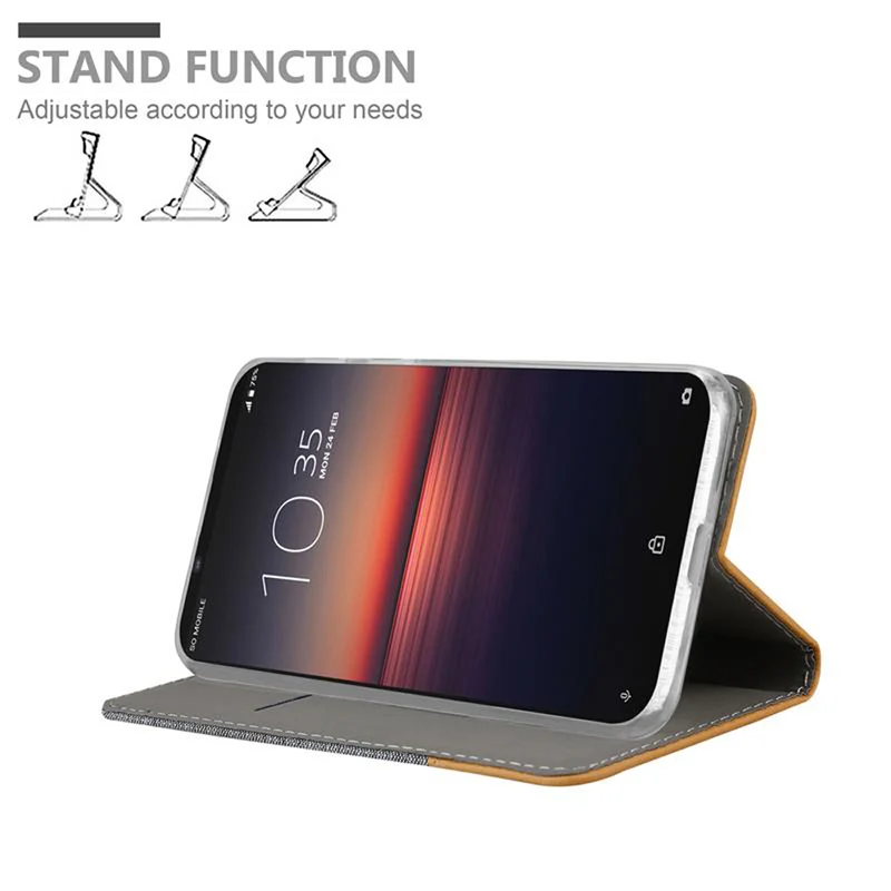 Cadorabo Hülle kompatibel mit Sony Xperia 1 II Schutzhülle mit Magnetverschluss, Standfunktion und Kartenfach
