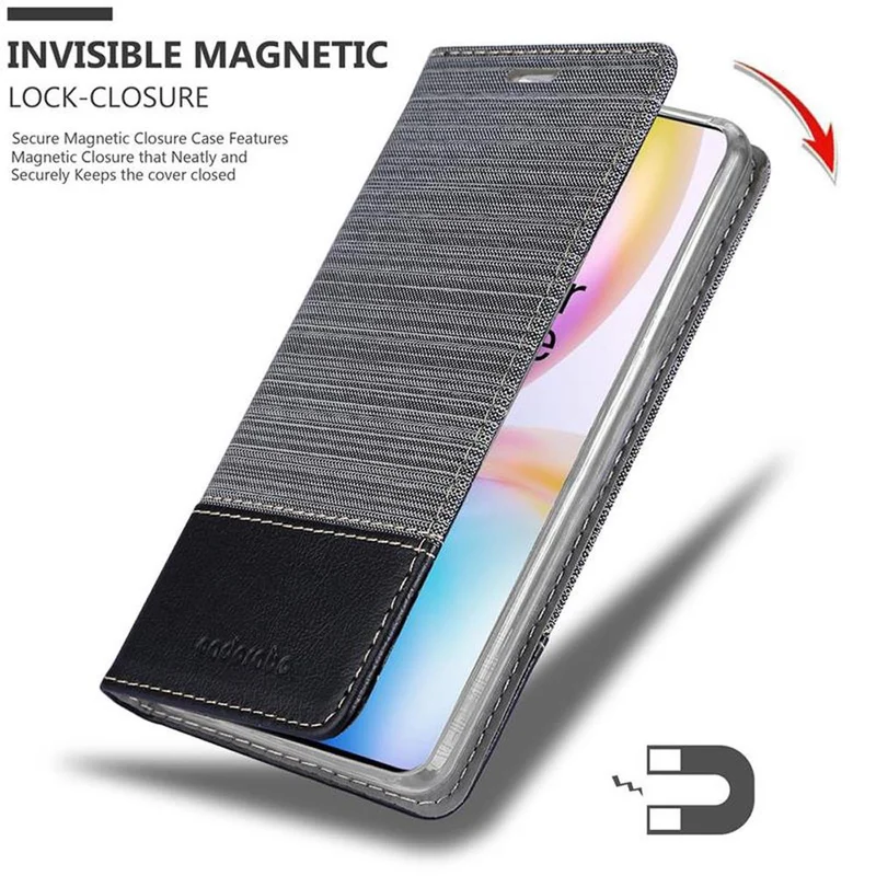 Cadorabo Hülle kompatibel mit OnePlus 8 PRO Schutzhülle mit Magnetverschluss, Standfunktion und Kartenfach