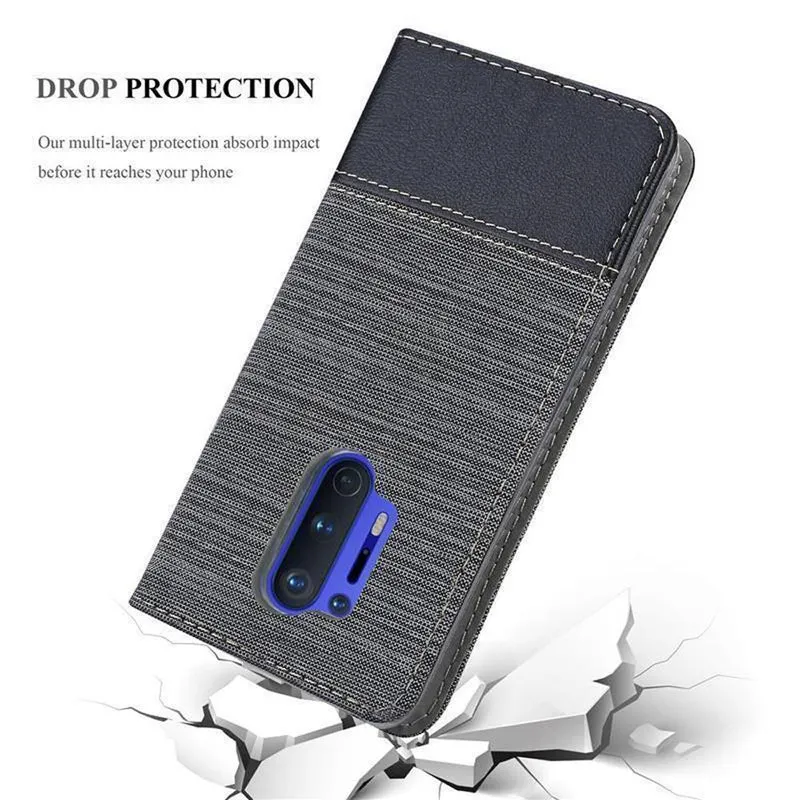 Cadorabo Hülle kompatibel mit OnePlus 8 PRO Schutzhülle mit Magnetverschluss, Standfunktion und Kartenfach