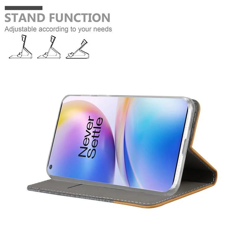 Cadorabo Hülle kompatibel mit OnePlus 8 PRO Schutzhülle mit Magnetverschluss, Standfunktion und Kartenfach