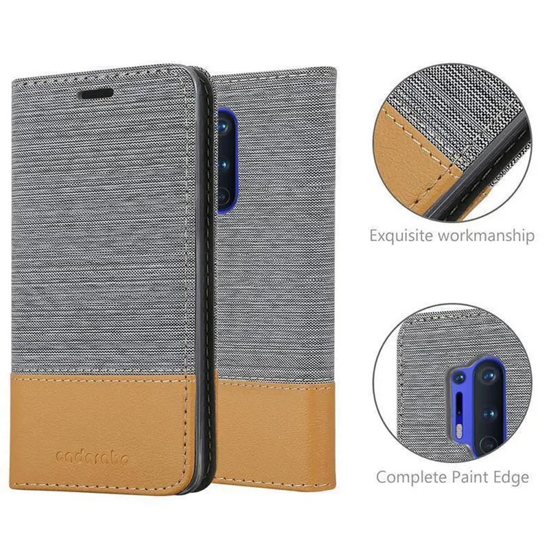 Cadorabo Hülle kompatibel mit OnePlus 8 PRO Schutzhülle mit Magnetverschluss, Standfunktion und Kartenfach