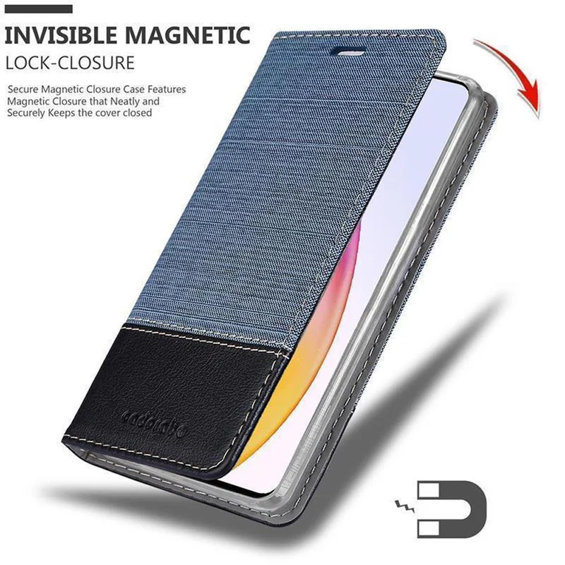 Cadorabo Hülle kompatibel mit OnePlus 8 Schutzhülle mit Magnetverschluss, Standfunktion und Kartenfach