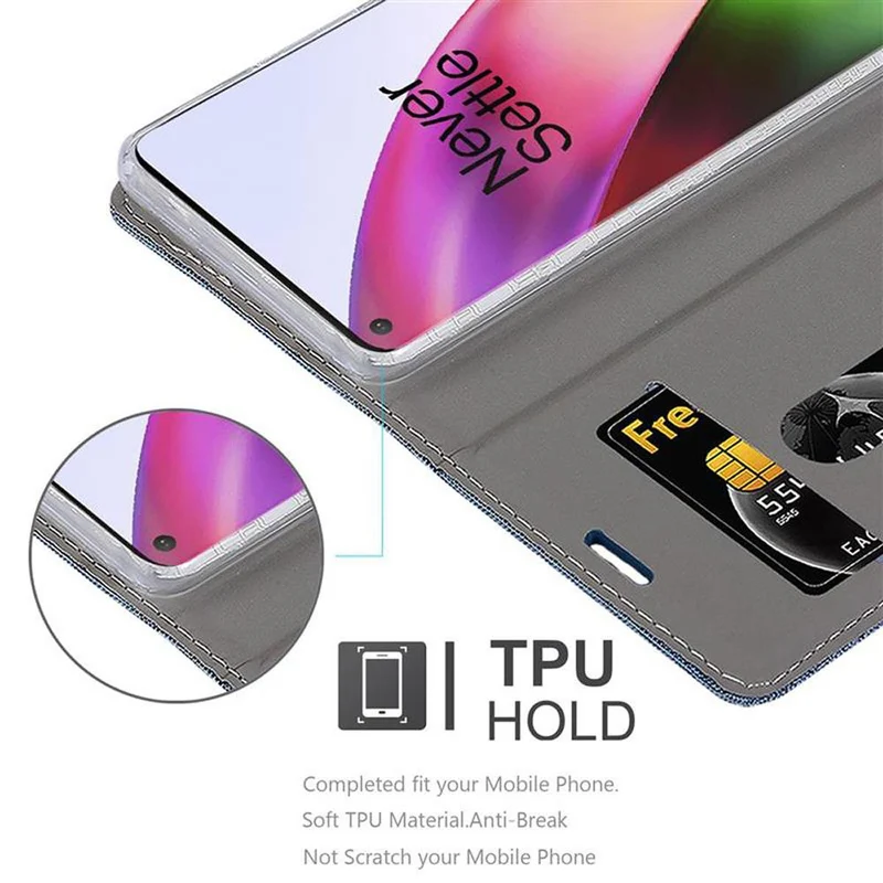 Cadorabo Hülle kompatibel mit OnePlus 8 Schutzhülle mit Magnetverschluss, Standfunktion und Kartenfach
