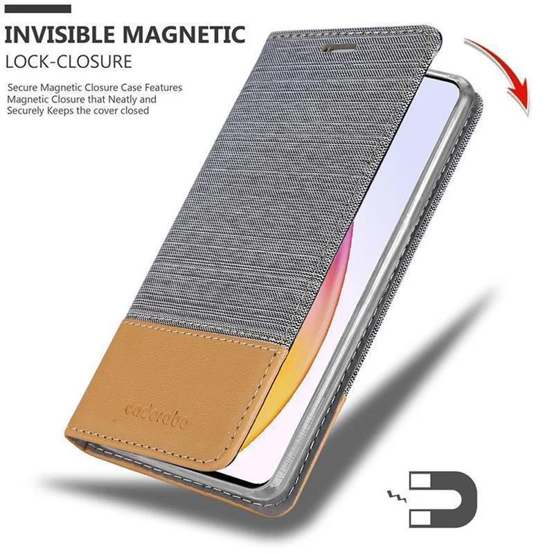 Cadorabo Hülle kompatibel mit OnePlus 8 Schutzhülle mit Magnetverschluss, Standfunktion und Kartenfach