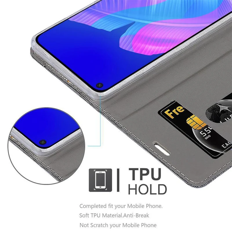 Cadorabo Hülle kompatibel mit Huawei NOVA 6 SE / P40 LITE / NOVA 7i Schutzhülle mit Magnetverschluss, Standfunktion und Kartenfach