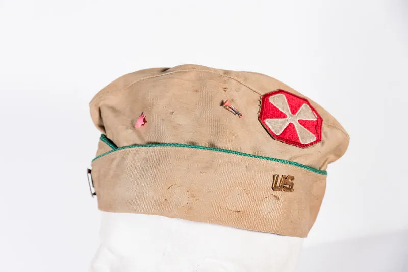 Garnisonsmütze Leutnant der US-Armee, als Entlader geschmückt