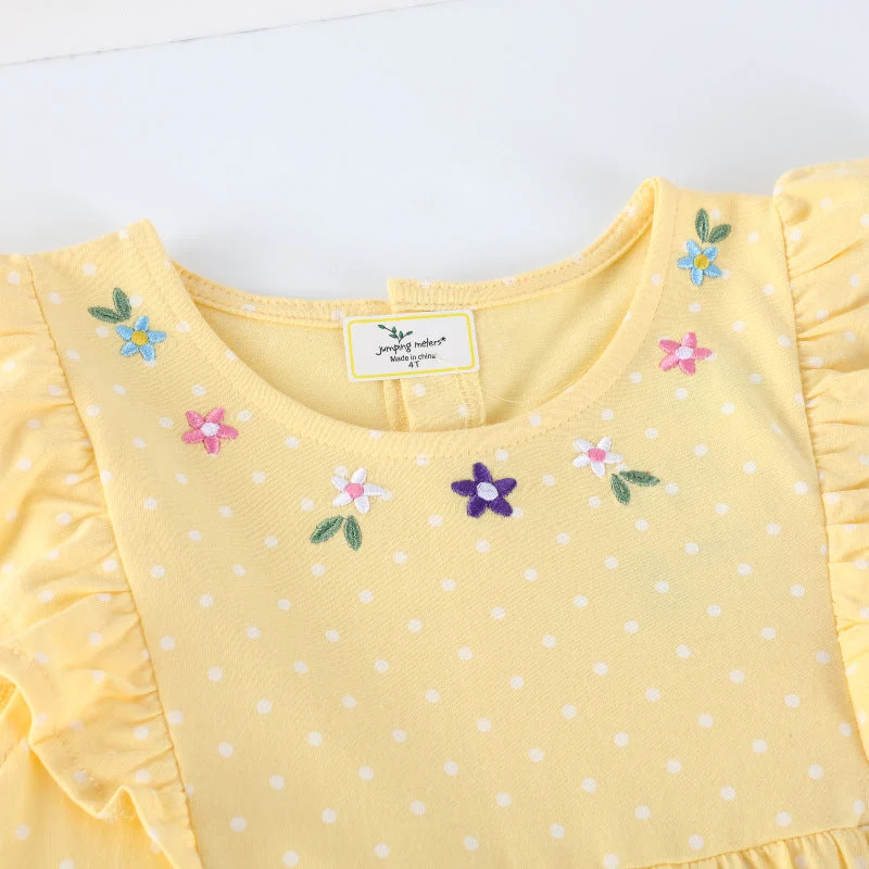 Mädchen Sommerkleid mit verspielten Hasen- und Blumenstickereien Drune