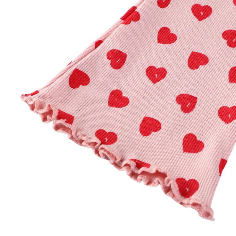 Mädchen Schlagleggings mit fröhlichem Herz-Design Drune