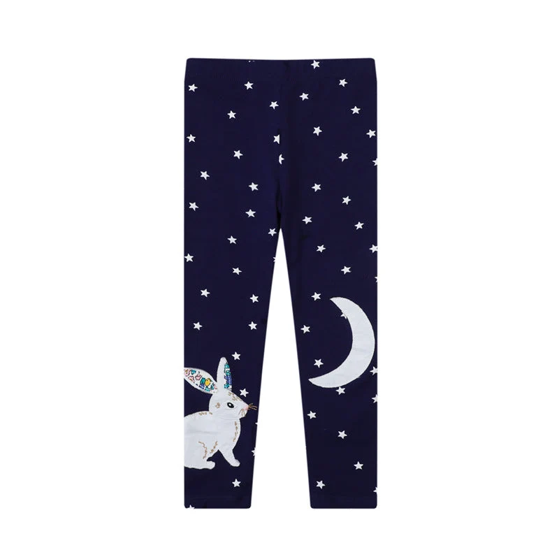 Mädchen Leggings mit verspieltem Hasen- und Sternenmotiv Drune