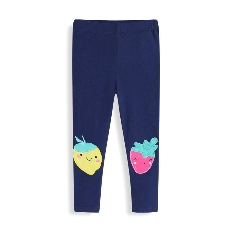 Mädchen Leggings mit fröhlichen Obst-Applikationen Drune