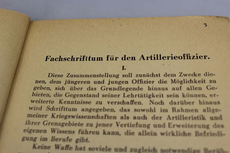 "Fachschifttum für den Artillerieoffizier" 1942